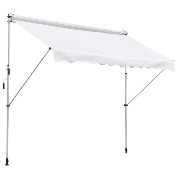 vivagarden 840183gt tenda da sole da esterno a bracci avvolgibile 300x150 cm per porta colore bianco- 840183gt