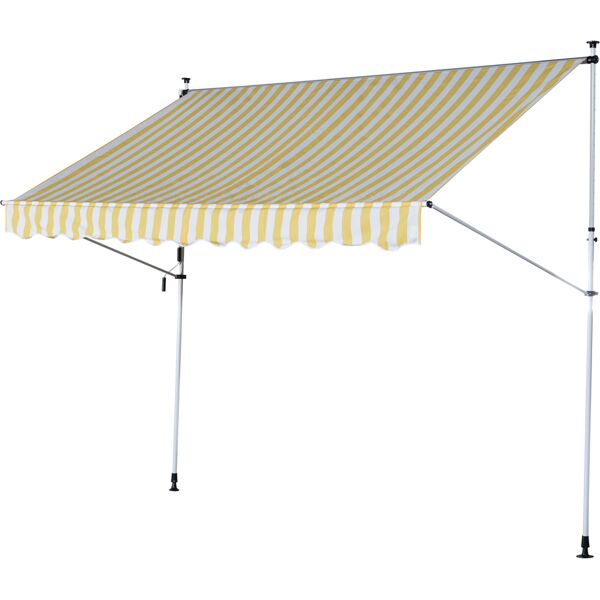 vivagarden 840183yl tenda da sole da esterno a bracci avvolgibile 300x150 cm per porta colore a righe giallo/bianco - 840183yl