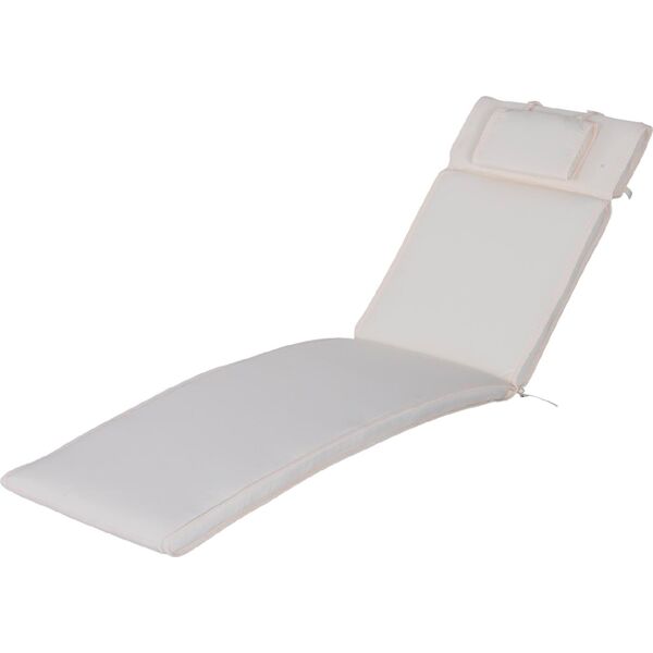 vivagarden 84b304cg cuscino per sdraio lettino prendisole da giardino bianco crema 198x53x5 cm - 84b304cg