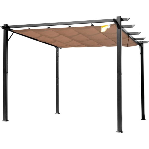 vivagarden 84c055bk gazebo pergola da giardino 3x4 mt telo scorrevole in poliestere impermeabile e struttura in alluminio - 84c055bk