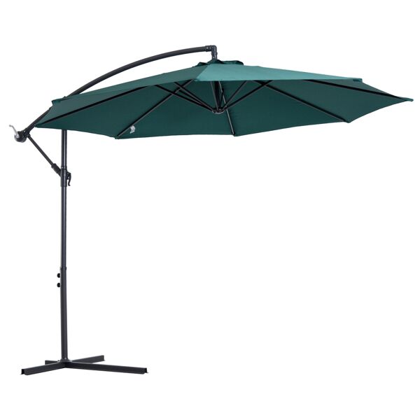 vivagarden 84d037gn ombrellone da giardino 3x3 mt in acciaio telo in poliestere impermeabile anti uv colore verde - 84d037gn