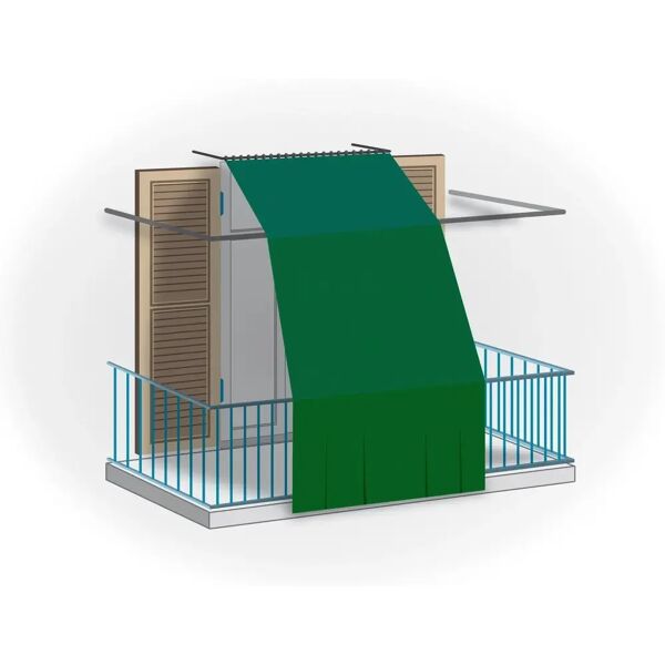 tecnomat tenda da balcone 300x140 cm  verde con anelli