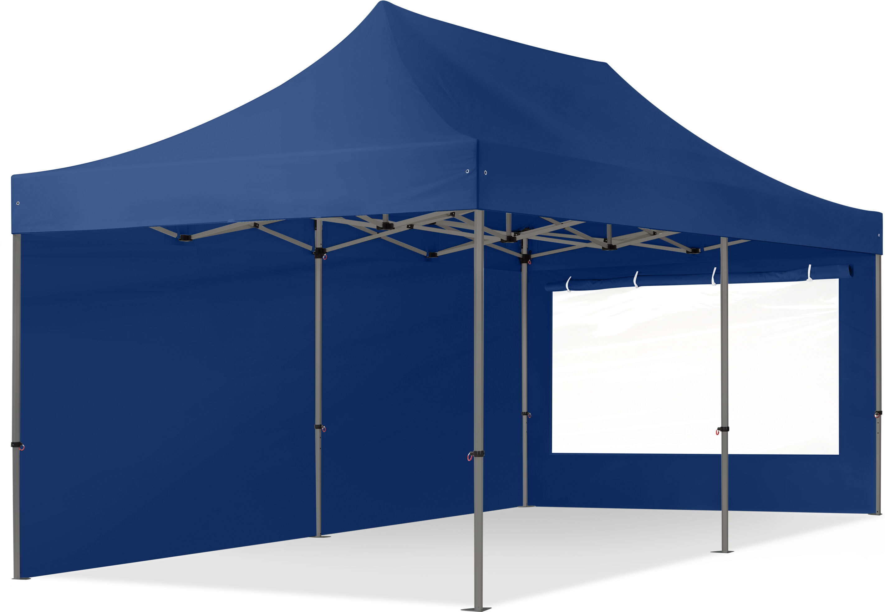 Toolport Gazebo Pieghevole 3x6m Poliestere ad alte prestazioni 350 g/m² blu impermeabile