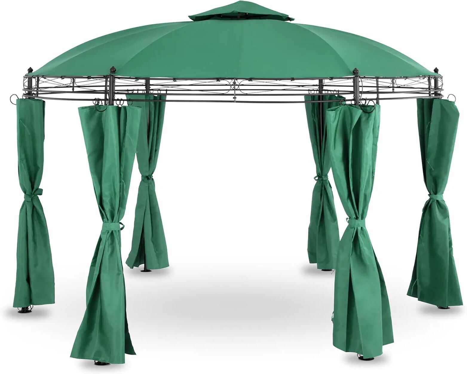 Uniprodo Gazebo da giardino - Ø 3,8 m - 180 g/m² - verde scuro UNI_PERGOLA_3.5GR