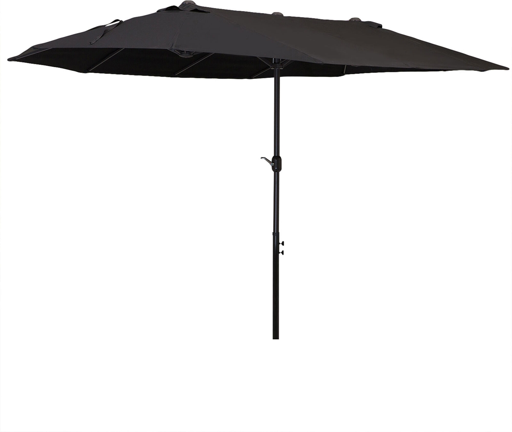 Outsunny Ombrellone da Giardino 460x270x240cm Doppio con Apertura a Manovella, Acciaio e Poliestere Nero