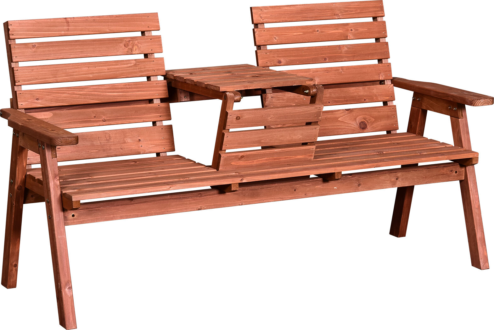 Outsunny Panchina in Legno da Giardino di Abete 2 o 3 Posti, Tavolino Convertibile in Seduta, Impermeabile, 160x70x85cm   Aosom Italy