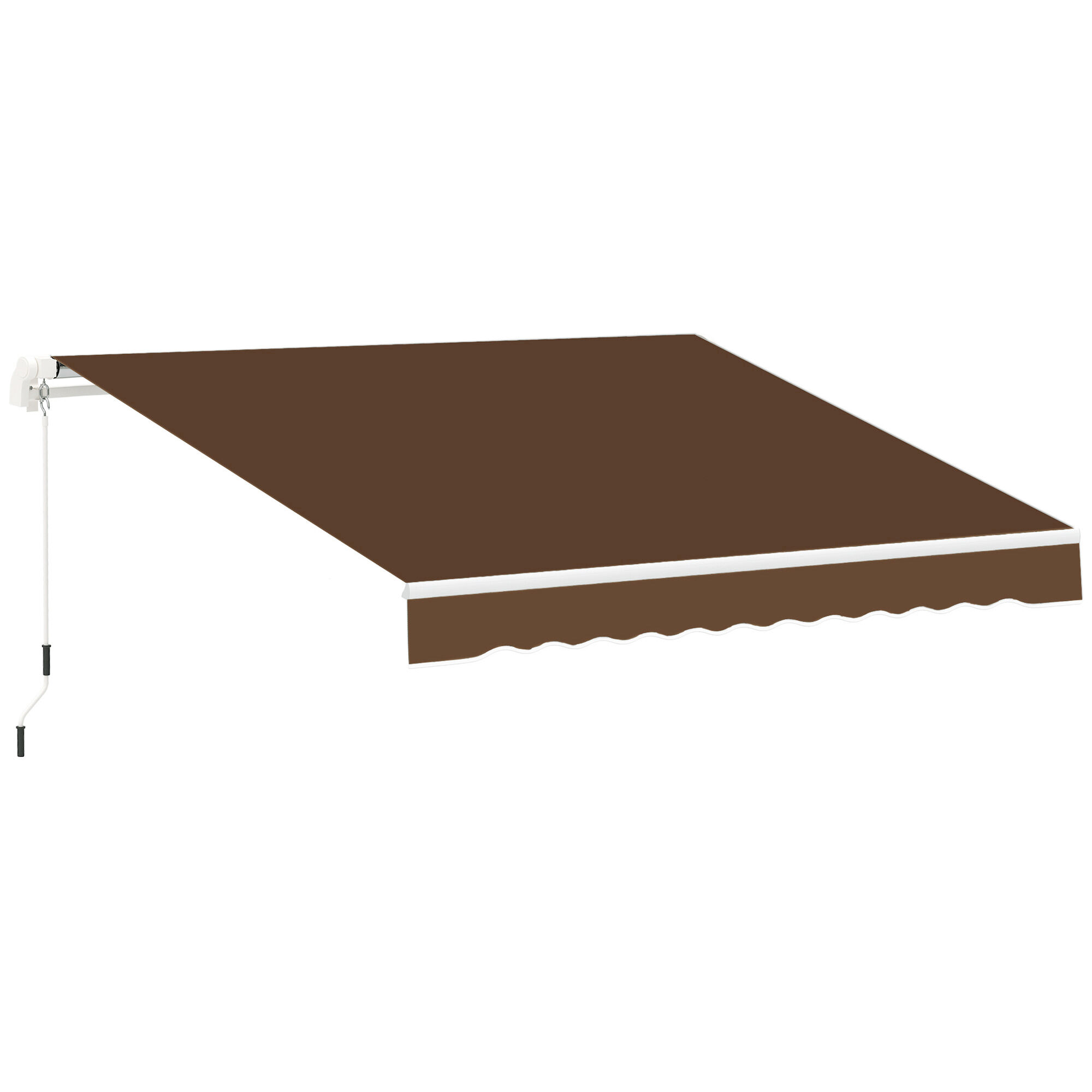 Outsunny Tenda da Sole per Esterno Avvolgibile a Manovella in Metallo e Alluminio, 395x245cm, Rosso Ruggine