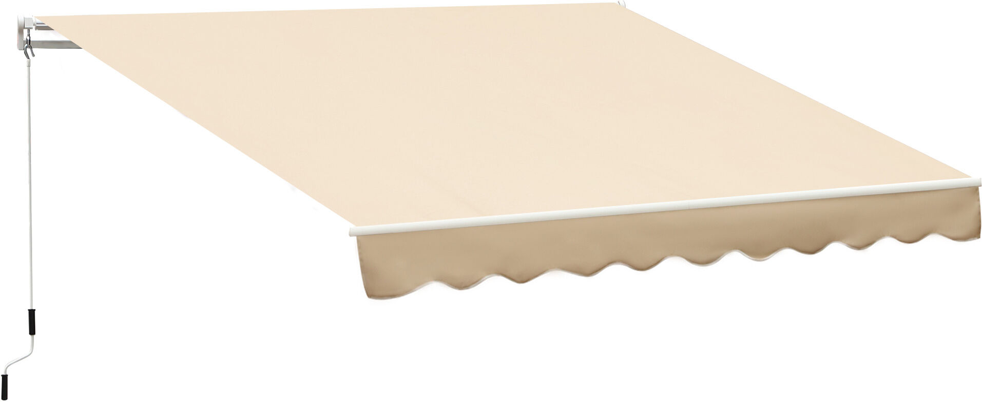 Outsunny Tenda da Sole Avvolgibile a Caduta Manuale per Porte e Finestre, in Alluminio e Poliestere Anti-UV, 300x245cm, Beige