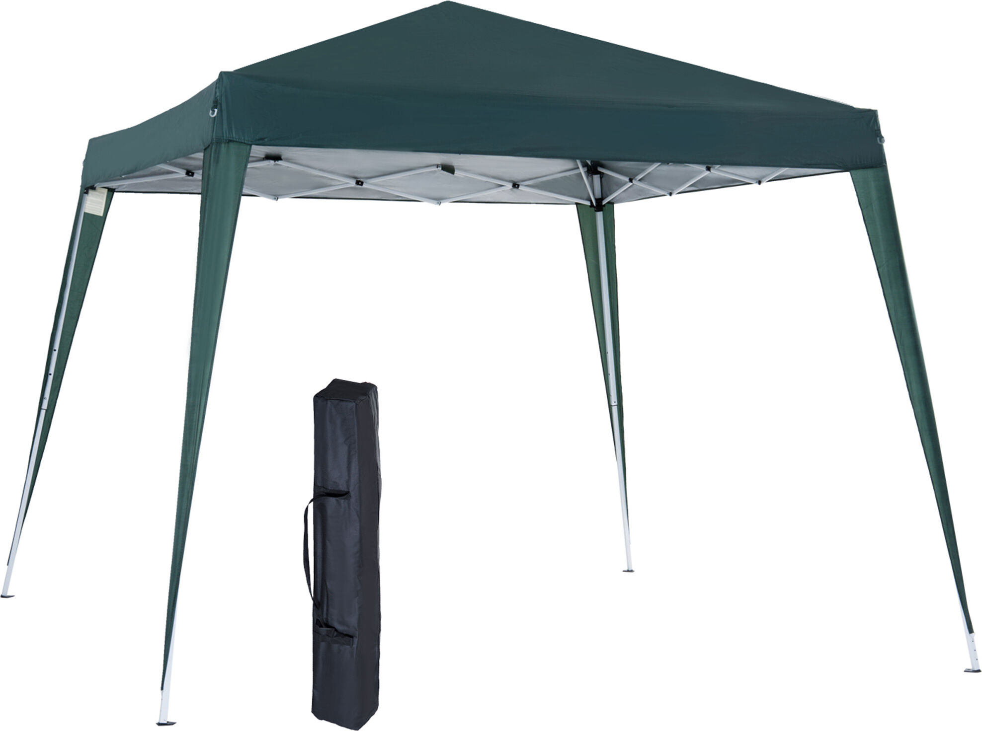 Outsunny Gazebo Pieghevole da Giardino 3x3m Struttura in Acciaio, Corde Antivento e Sacca di Trasporto, Verde