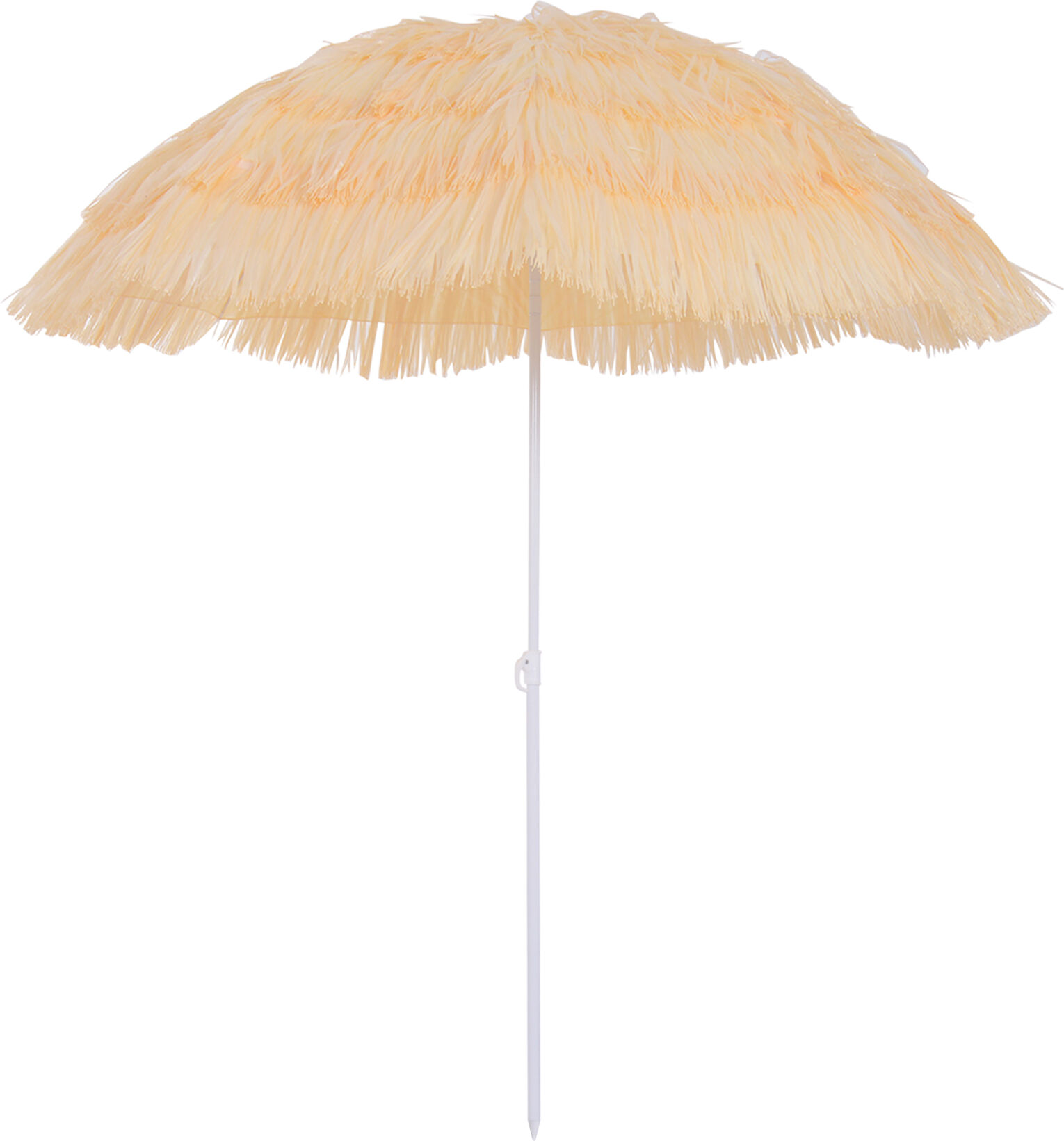 Outsunny Ombrellone portatile da giardino e spiaggia ,palo Inclinabile e 8 steche,Impermeabile Tettuccio Ø160cm, Beige