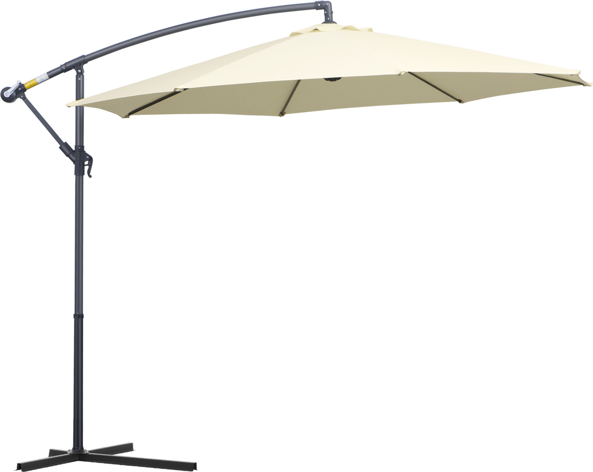 Outsunny Ombrellone Decentrato Giardino Parasole Ferro 3M con Protezione UV Beige