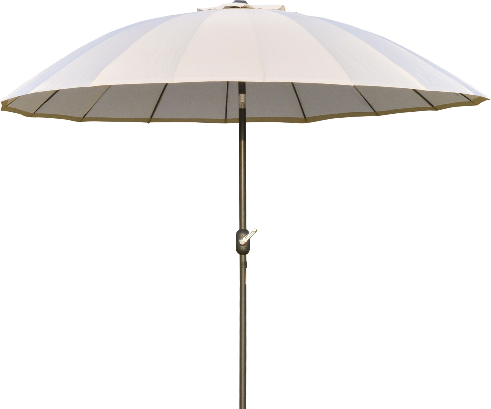 Outsunny Ombrellone da Giardino e Terrazza con Manovella, 18 Stecche e Testa Inclinabile, Ф255x240cm Crema