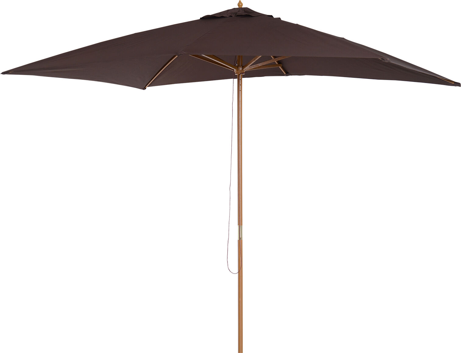 Outsunny Ombrellone Esterna da Giardino Parasole Impermeabile in Legno 2x2.95x2.55m Marrone