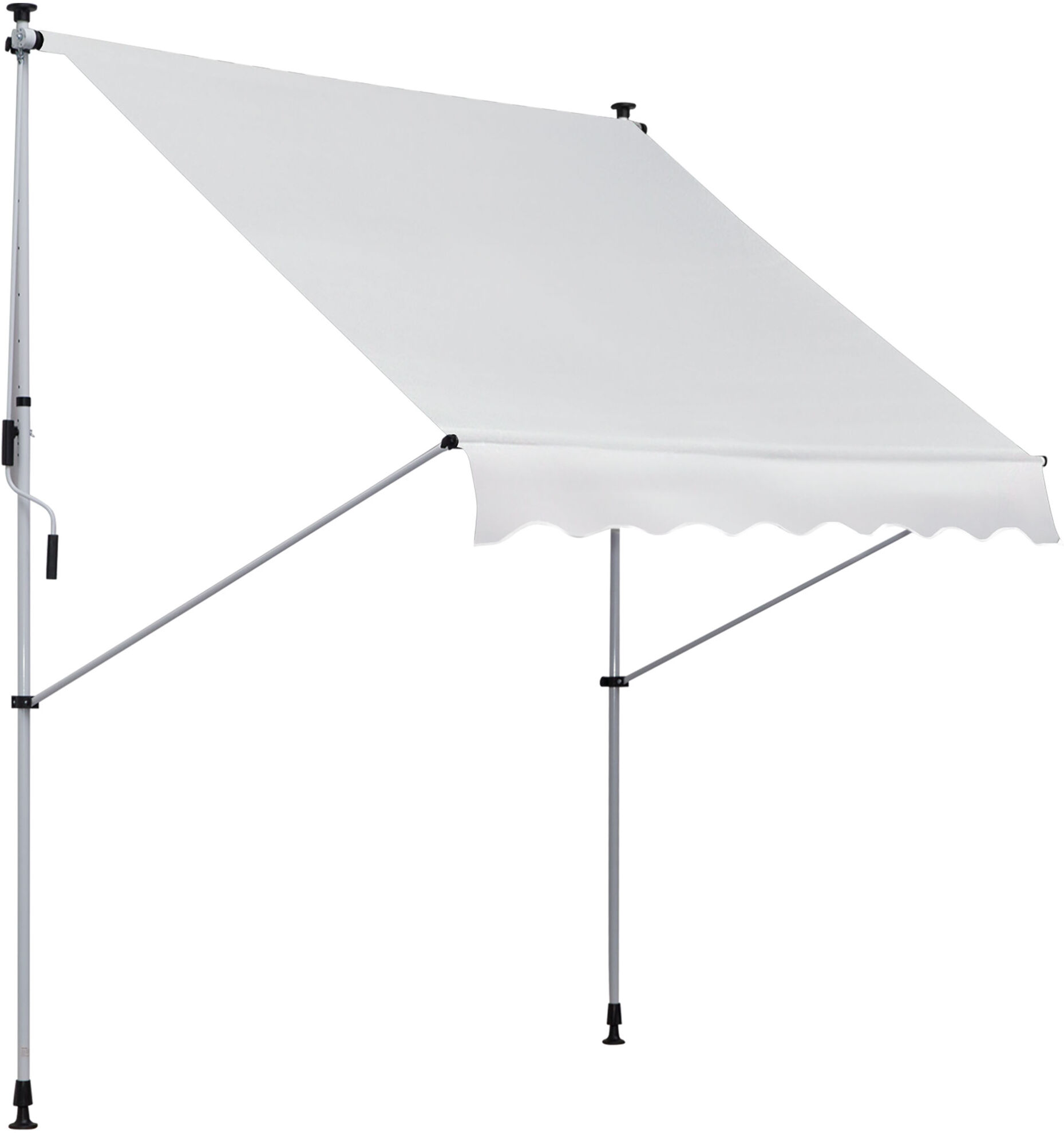 Outsunny Tenda da Sole da Esterno a Rullo con Manovella, Altezza e Angolazione Regolabile, 200x150cm