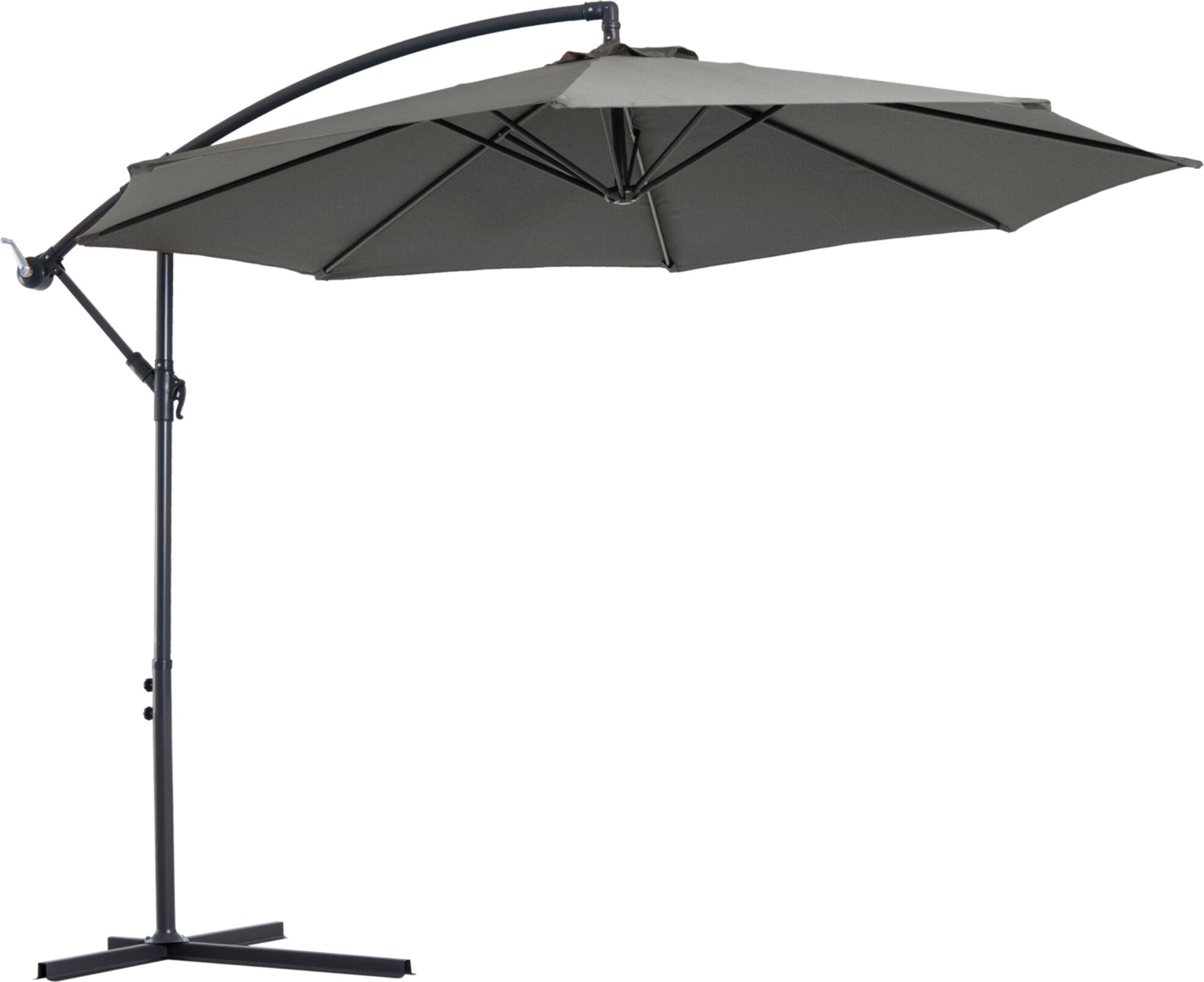 Outsunny Ombrellone da Esterni Struttura in Acciaio e Poliestere Impermeabile Anti-UV Φ300x250cm Grigio