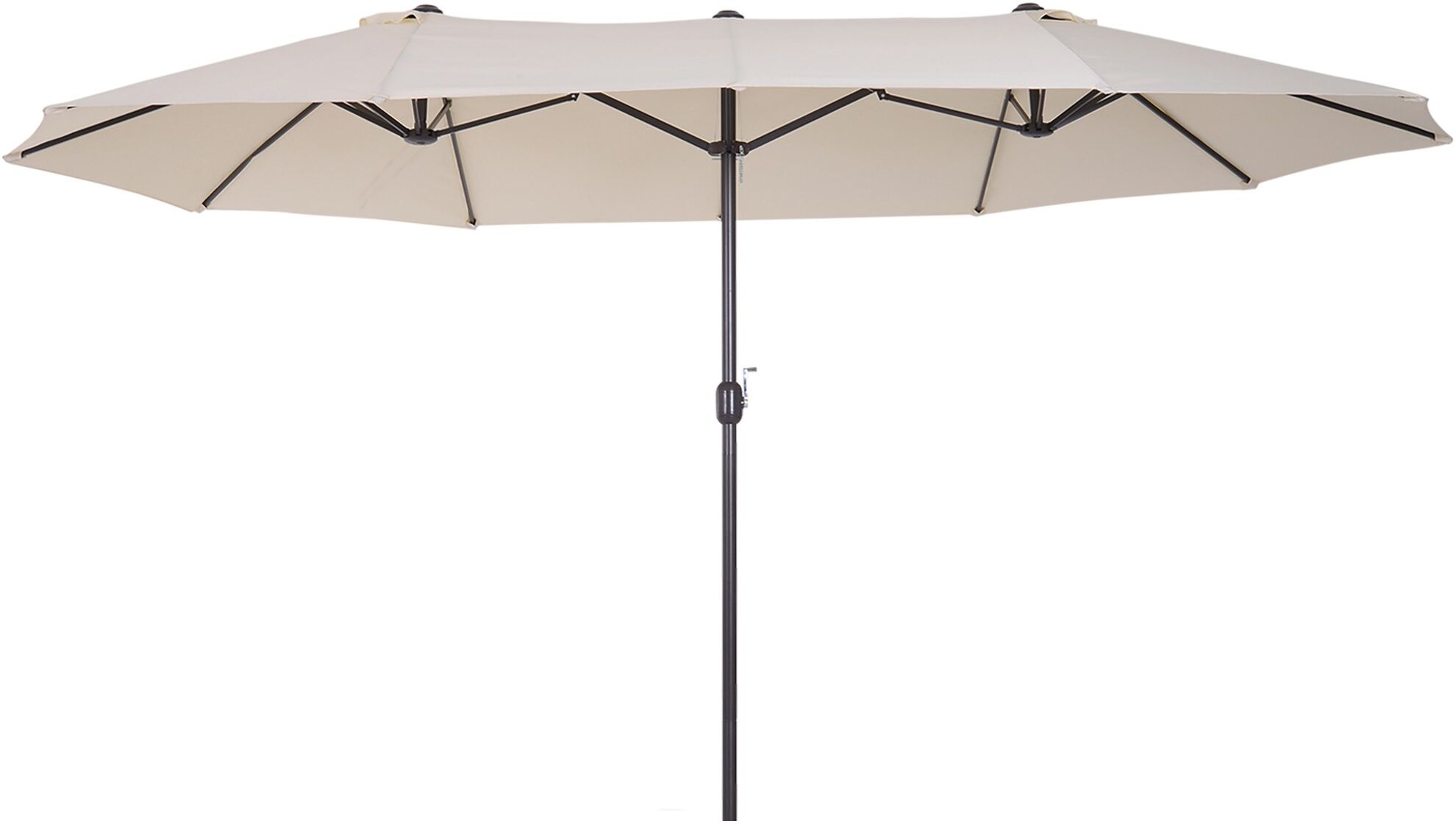 Outsunny Ombrellone Parasole da Giardino Esterno Tessuto Poliestere 4.6 x 2.4m Beige