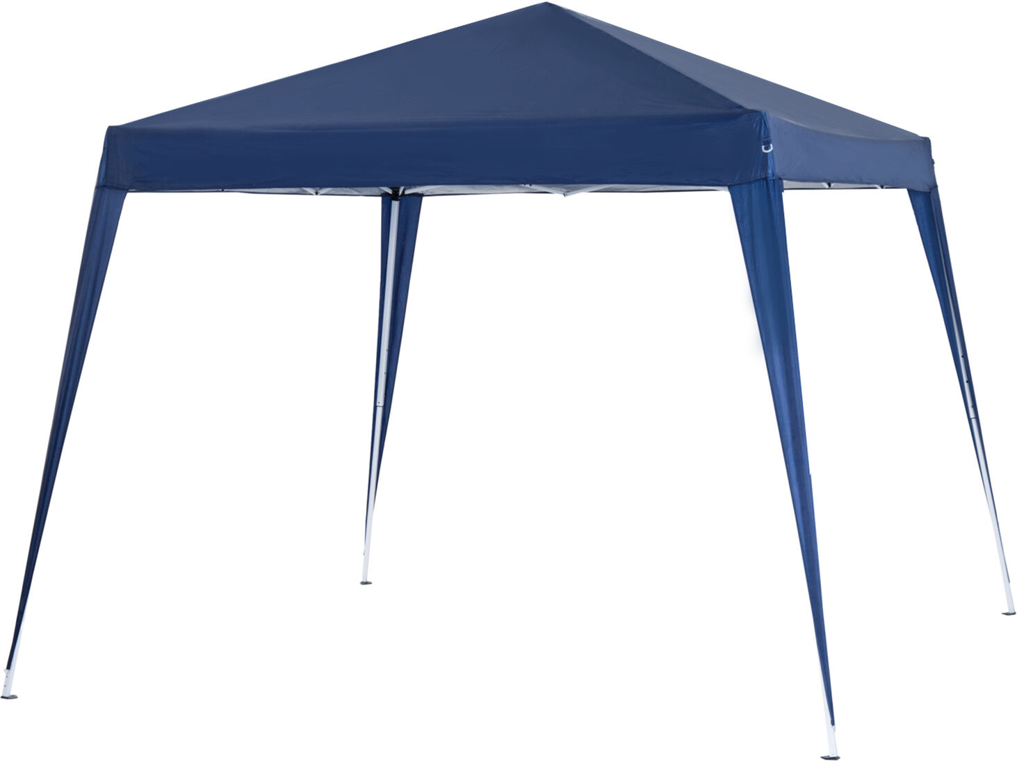 Outsunny Gazebo Pieghevole da Giardino 2.4x2.4m con Struttura in Acciaio e Corde Antivento, Blu