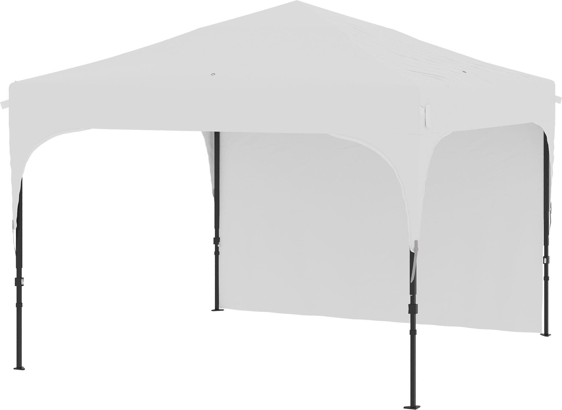 Outsunny Gazebo da Giardino 3x3 m ad Altezza Regolabile su 3 Livelli, in Poliestere e Acciaio, Bianco