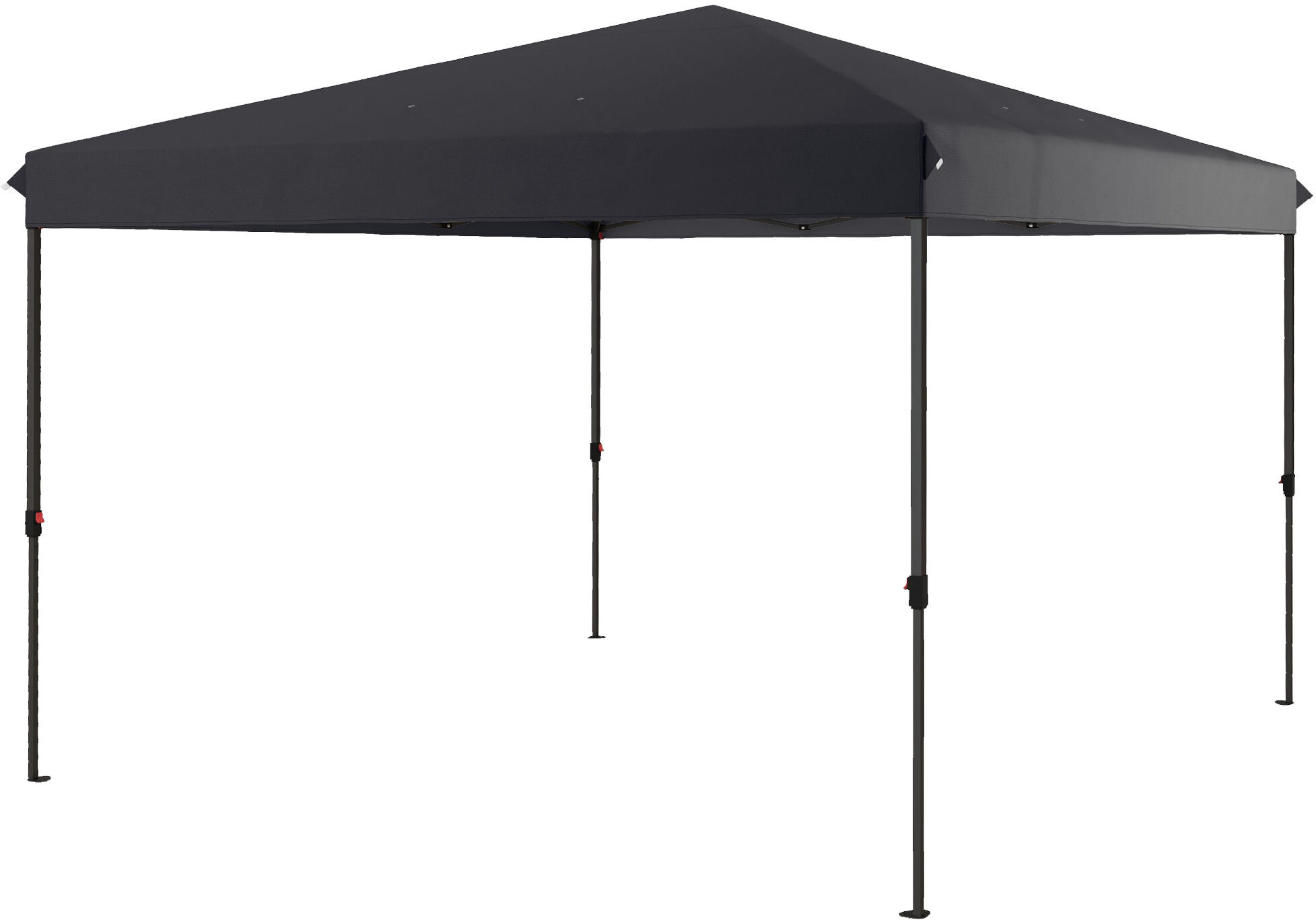 Outsunny Gazebo Pieghevole 3.6x3.6m con Apertura a Bottone, Altezza Regolabile e Borsa con Ruote, Nero