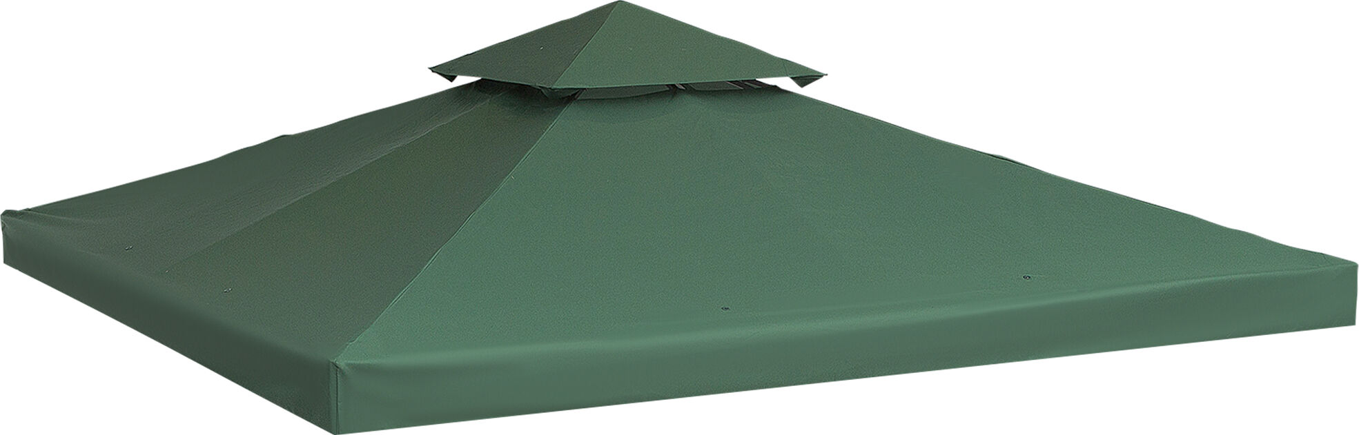 Outsunny Copertura per Gazebo 3x3 da Giardino Tetto Sostitutivo Anti-UV Impermeabile in Poliestere Verde Scuro