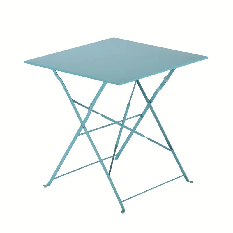 NATERIAL Tavolino da esterno Flora in acciaio blu per 2 persone 70x70cm