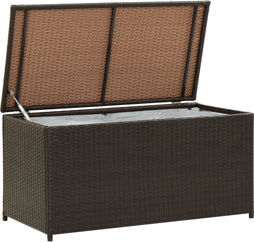 vidaXL Baule da Giardino in Polyrattan 100x50x50 cm Marrone