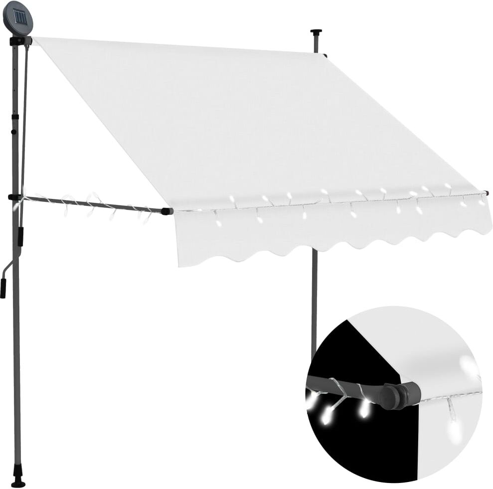 vidaXL Tenda da Sole Retrattile Manuale con LED 200 cm Crema