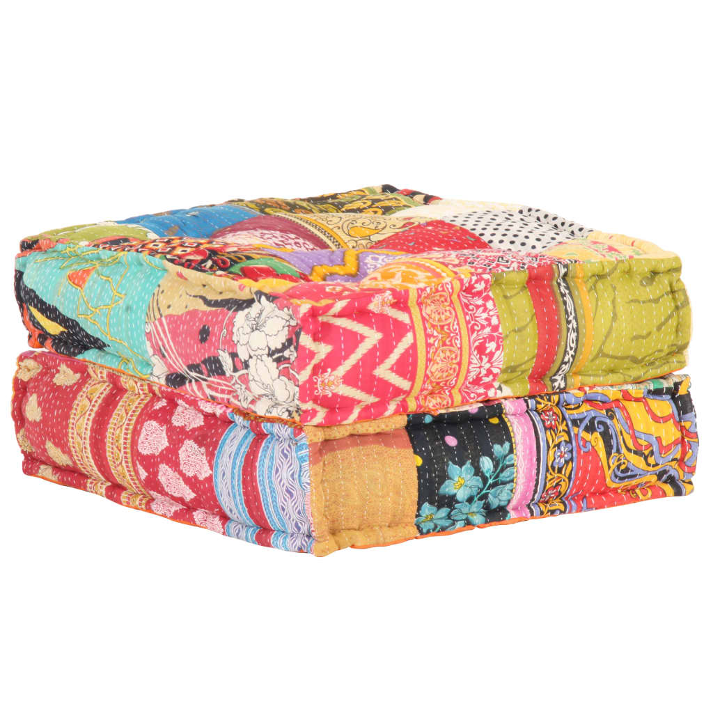 vidaXL Pouf 60x70x36 cm in Tessuto Patchwork