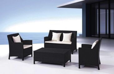 Arredo Casa Facile Divano Rattan Nero Salotto Arredo Giardino Moderno Con Cuscini