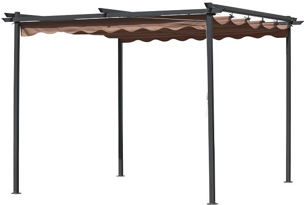 Pergola Acciaio Con Telo Retrattile Mt 3x3x2,2h Cod. 91935