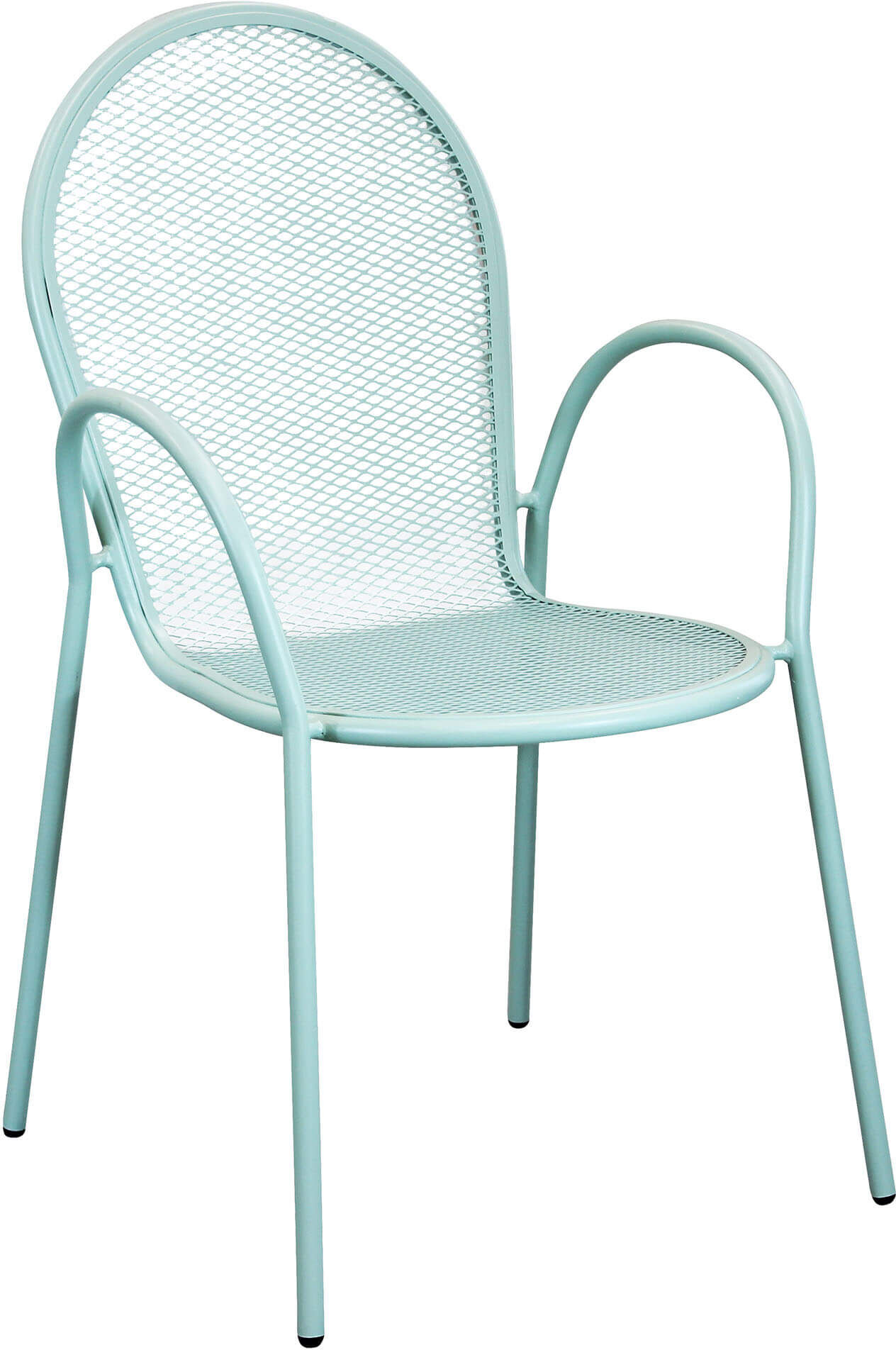 Milani Home Poltrona Impilabile In Ferro Verde Per Esterno Giardino, Portico, Ristorante, G Verde 51 x 90 x 61 cm