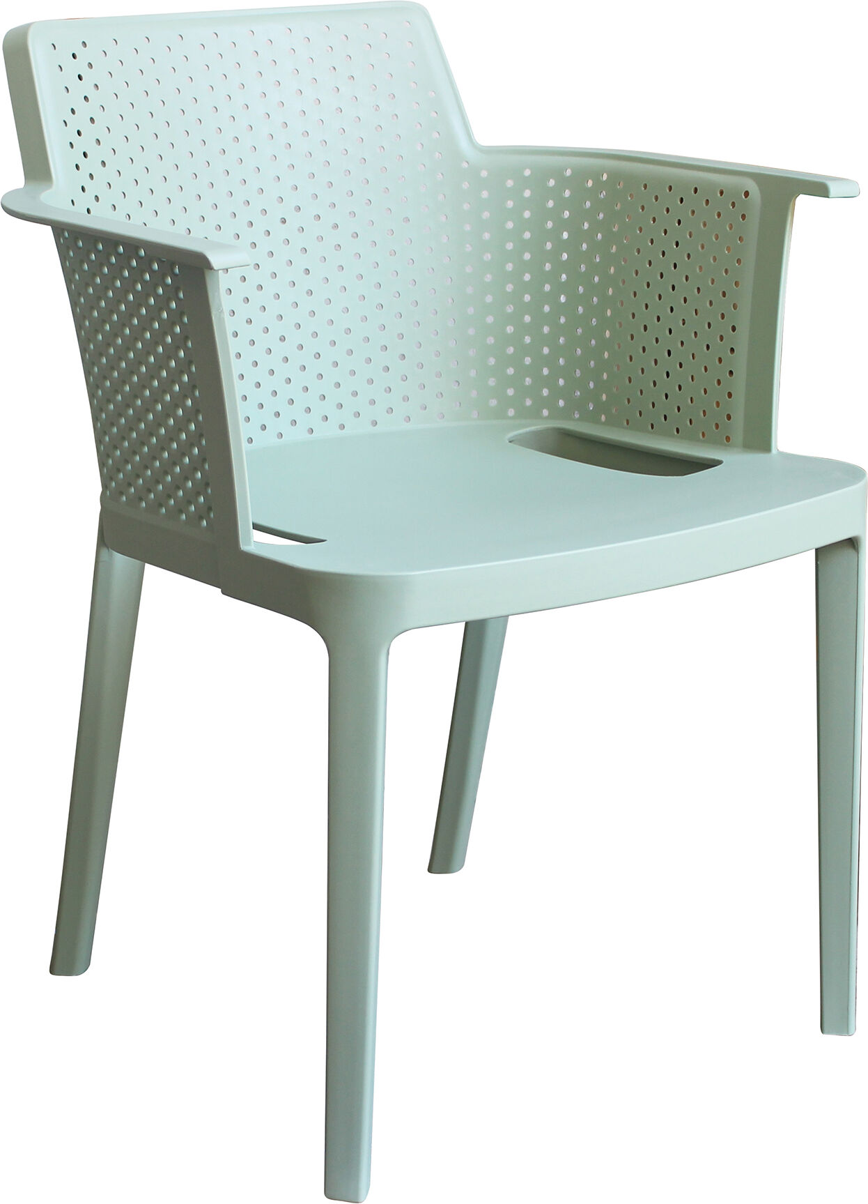 Milani Home Poltrona in plastica per esterno giardino interno sala da pranzo colorata polip Verde Menta 60 x 76.5 x 58 cm