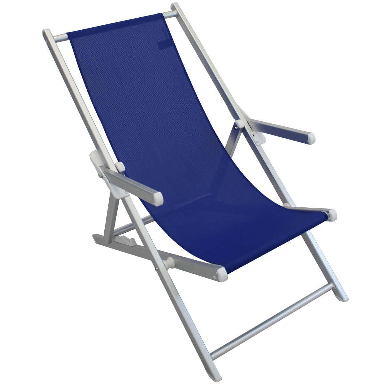 Milani Home Sdraio Pieghevole In Textilene Blu Con Braccioli Per Campeggio Spiaggia Mare Pi Blu 98 x 106 x 67.5 cm