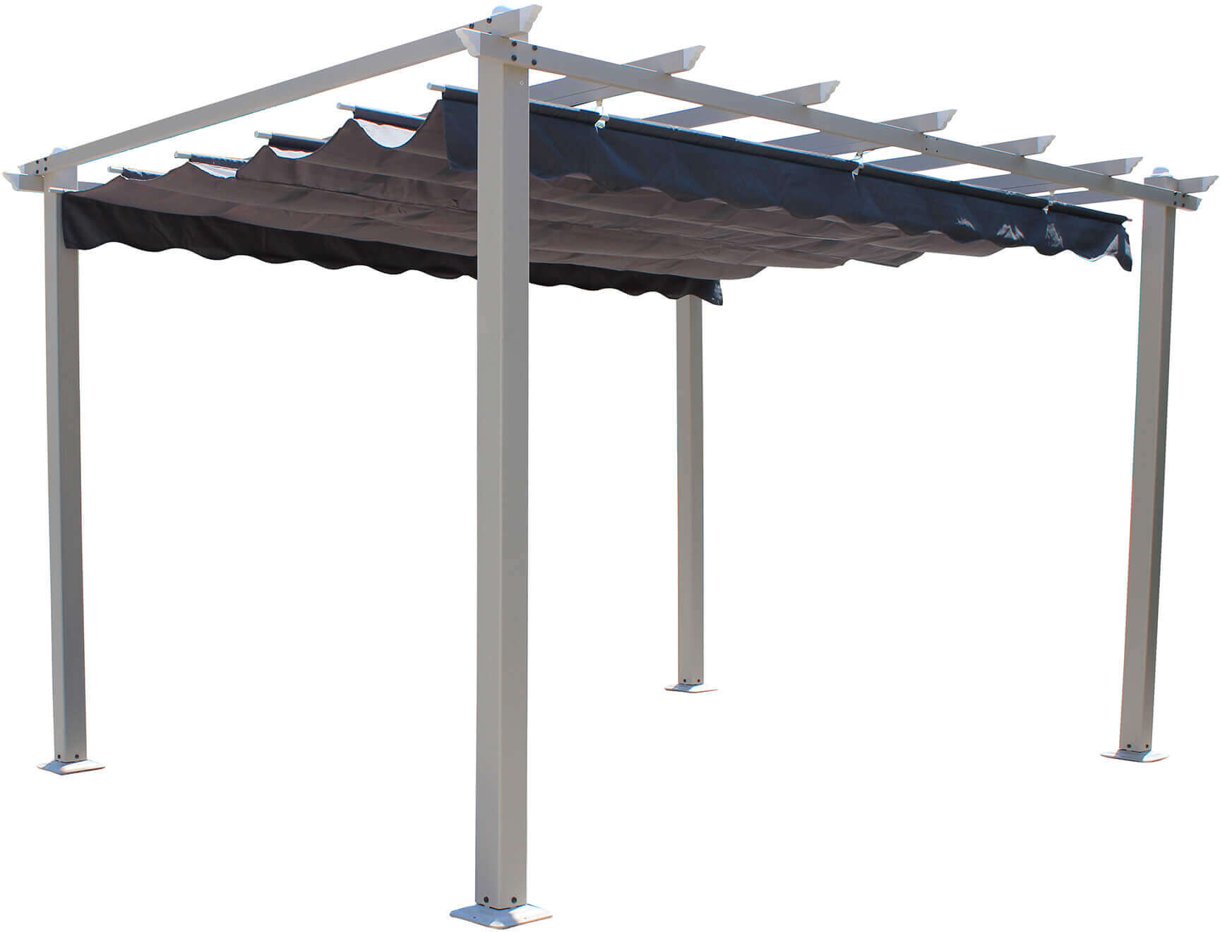 Milani Home Gazebo Da Giardino Astoria 3x4 In Alluminio Tortora 400 x 240 x 300 cm