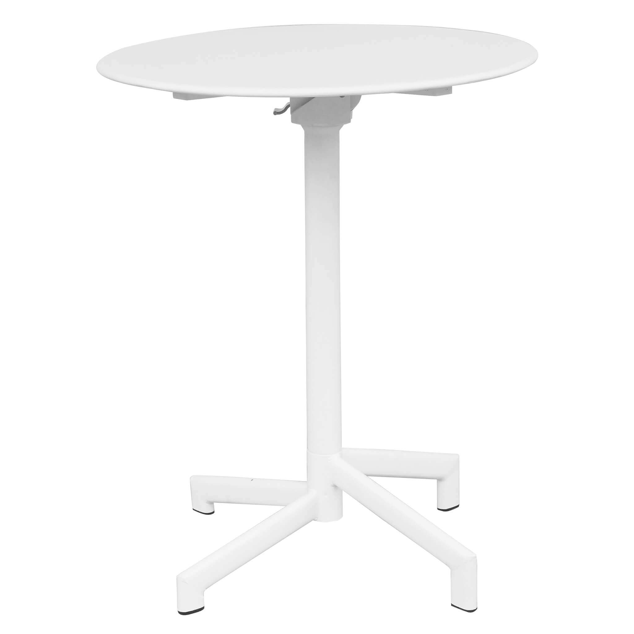 Milani Home Tavolo Alto In Metallo Per Bar Da Esterno Giardino Con Piano Ribaltabile, Cm di Bianco 60 x 74 x 60 cm