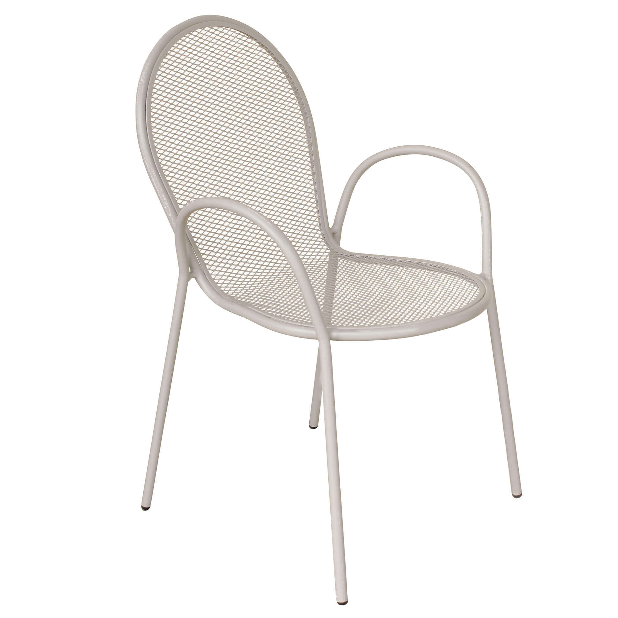 Milani Home Poltrona Impilabile In Ferro Tortora Per Esterno Giardino, Portico, Ristorante, Tortora 51 x 90 x 61 cm