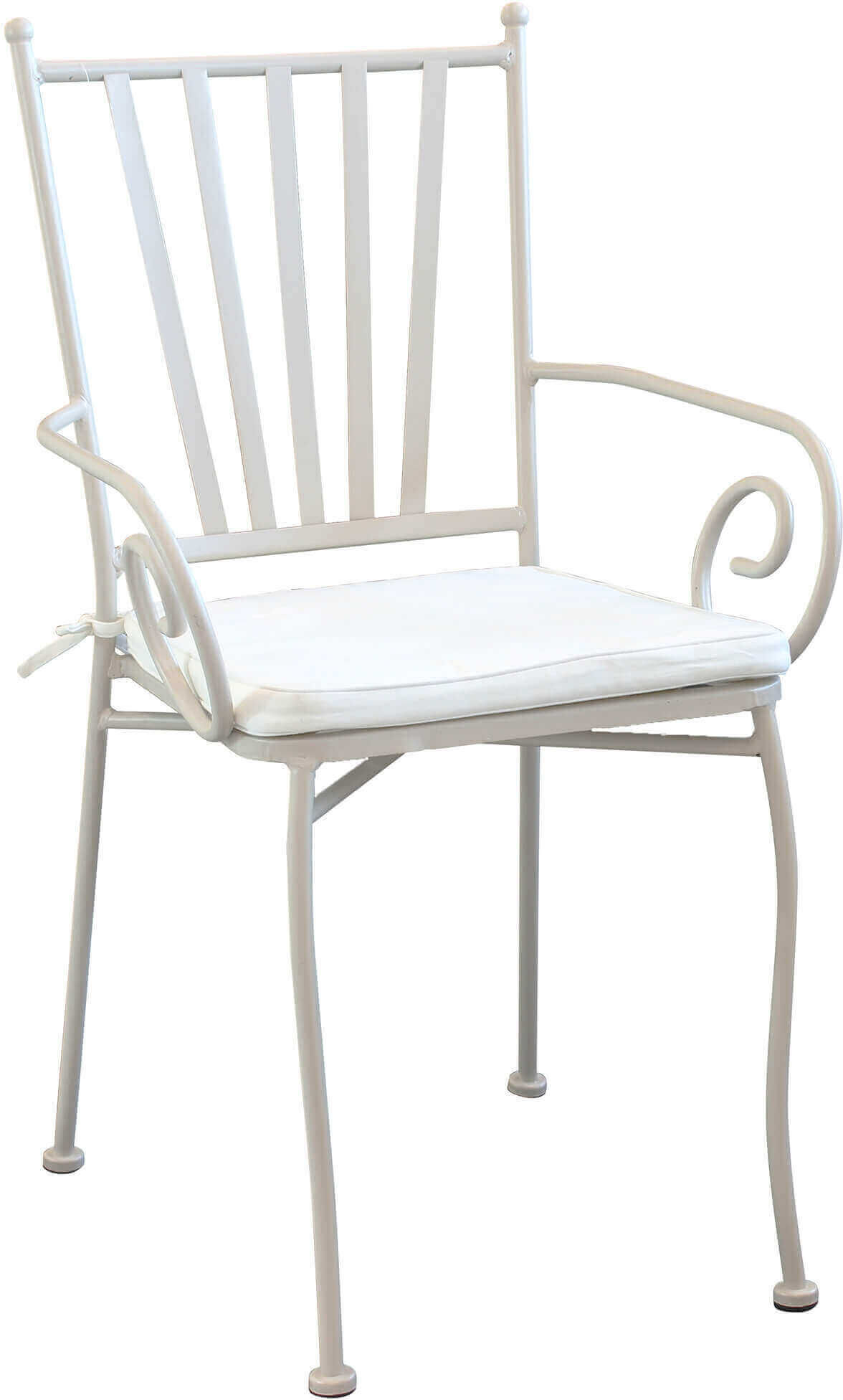 Milani Home Poltrona In Ferro Tortora Con Cuscino Per Esterno Giardino, Portico, Ristorante Tortora 53 x 90 x 53 cm