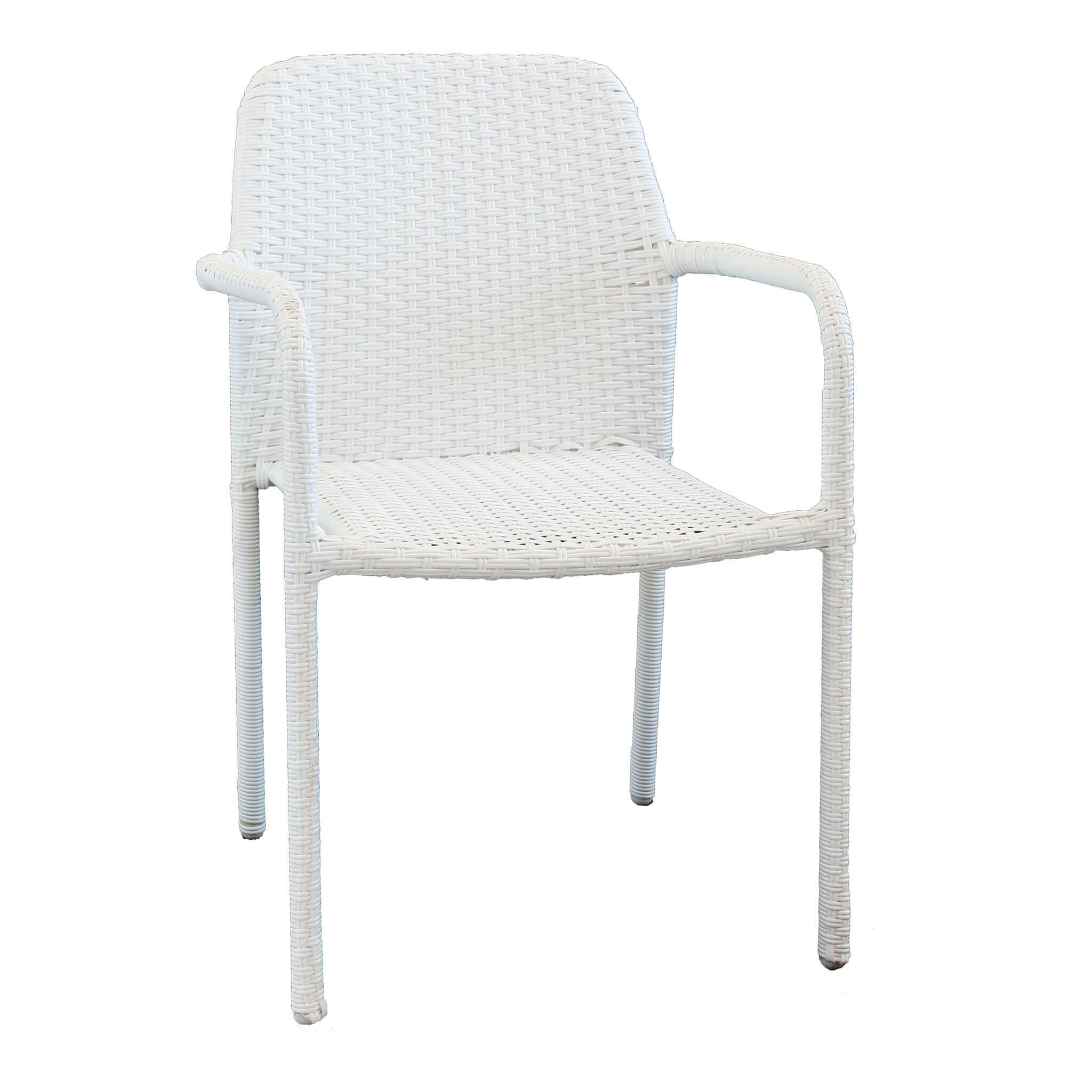 Milani Home Poltrona In Wicker Bianco Intreccio In Rattan Sintetico Da Esterno Giardino, Pe Bianco 55 x 84 x 59.5 cm