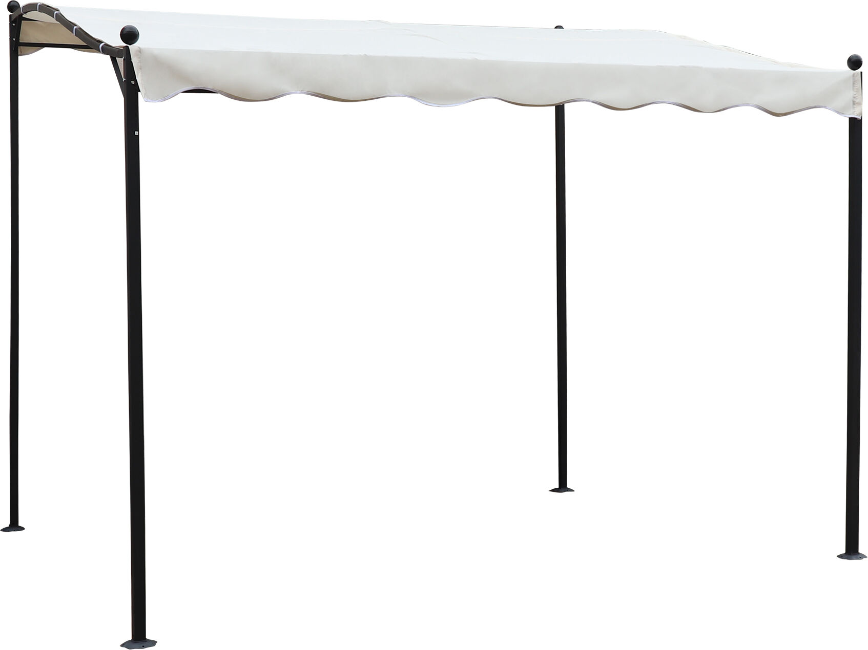 Milani Home Gazebo Pergola Pergolato 3x2,5 In Metallo Ferro Nero Telo Beige Per Esterno E G Antracite 300 x 250 x 250 cm