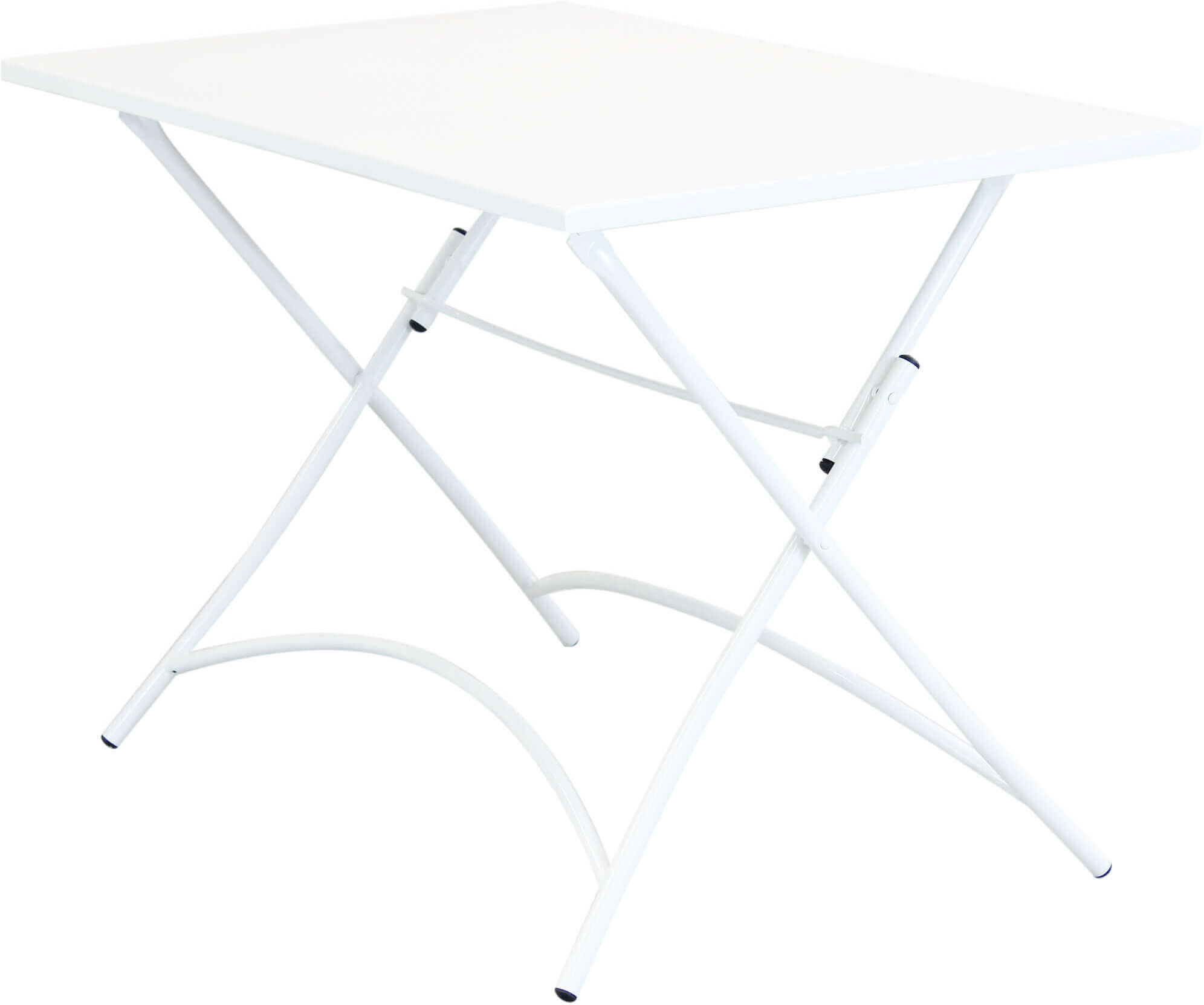 Milani Home Tavolo Rettangolare Pieghevole In Ferro Bianco 110x70 Per Esterno Giardino, Por Bianco 110 x 72 x 70 cm