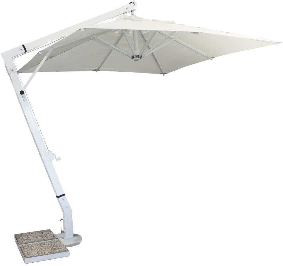 Milani Home Ombrellone Da Giardino 3x3 Palo Laterale Bianco Per Esterno Ristorante Gelateri Bianco 300 x x 300 cm