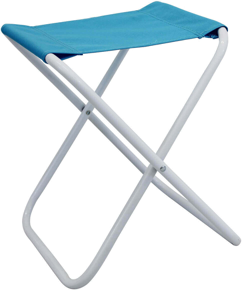 Milani Home Sgabello Acciaio - Oxford Per Campeggio Spiaggia Mare Piscina Giardino Blu 38 x 35 x 30 cm