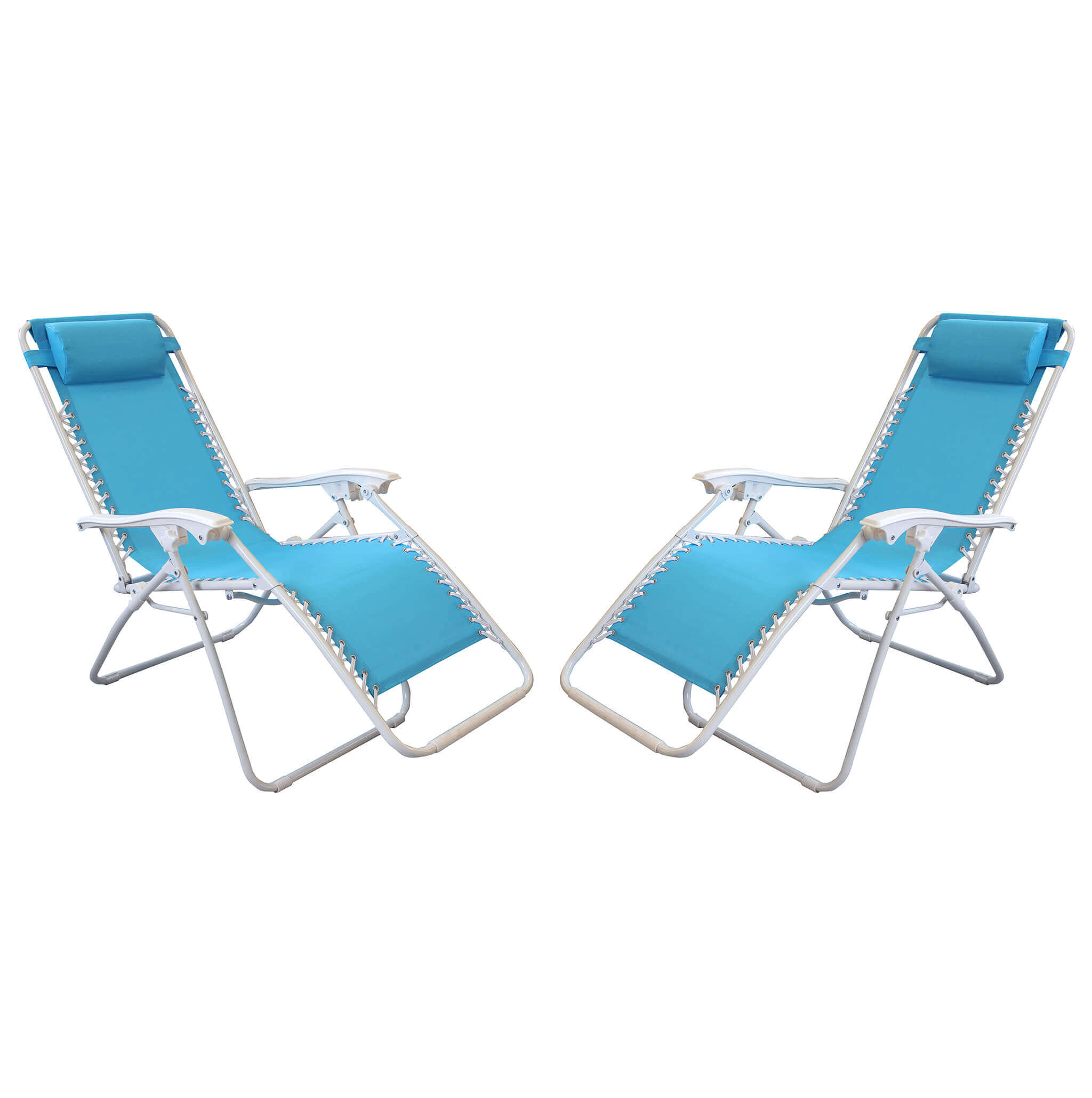 Milani Home Sdraio Pieghevole Con Struttura Bianca E Textilene Blu Per Campeggio Spiaggia M Azzurro 88 x 110 x 65 cm