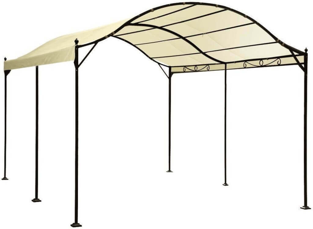 Milani Home Gazebo 3x4 A Onda In Metallo Ferro Nero Con Telo Beige Per Esterno Giardino Ric Antracite 300 x 250 x 400 cm