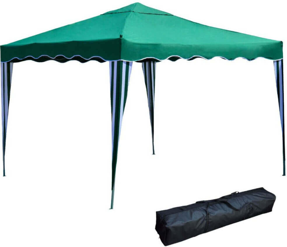 Milani Home Gazebo Pieghevole 3x3 In Metallo Telo Verde Chiudibile Per Mercati Mercatini Fe Verde 300 x 250 x 300 cm