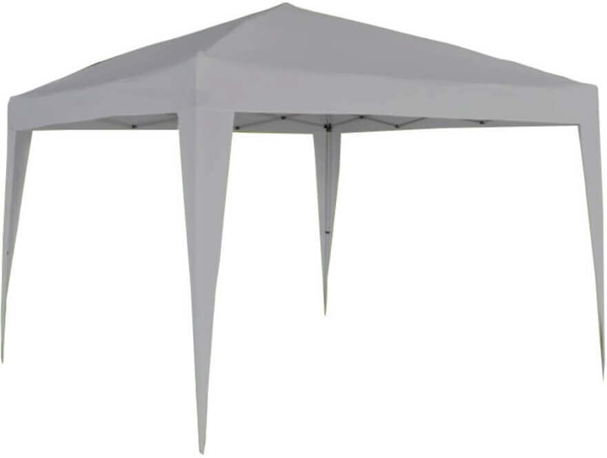 Milani Home Gazebo Pieghevole 3x3 In Metallo Telo Beige Chiudibile Per Mercati Mercatini Fe Tortora 300 x 250 x 300 cm