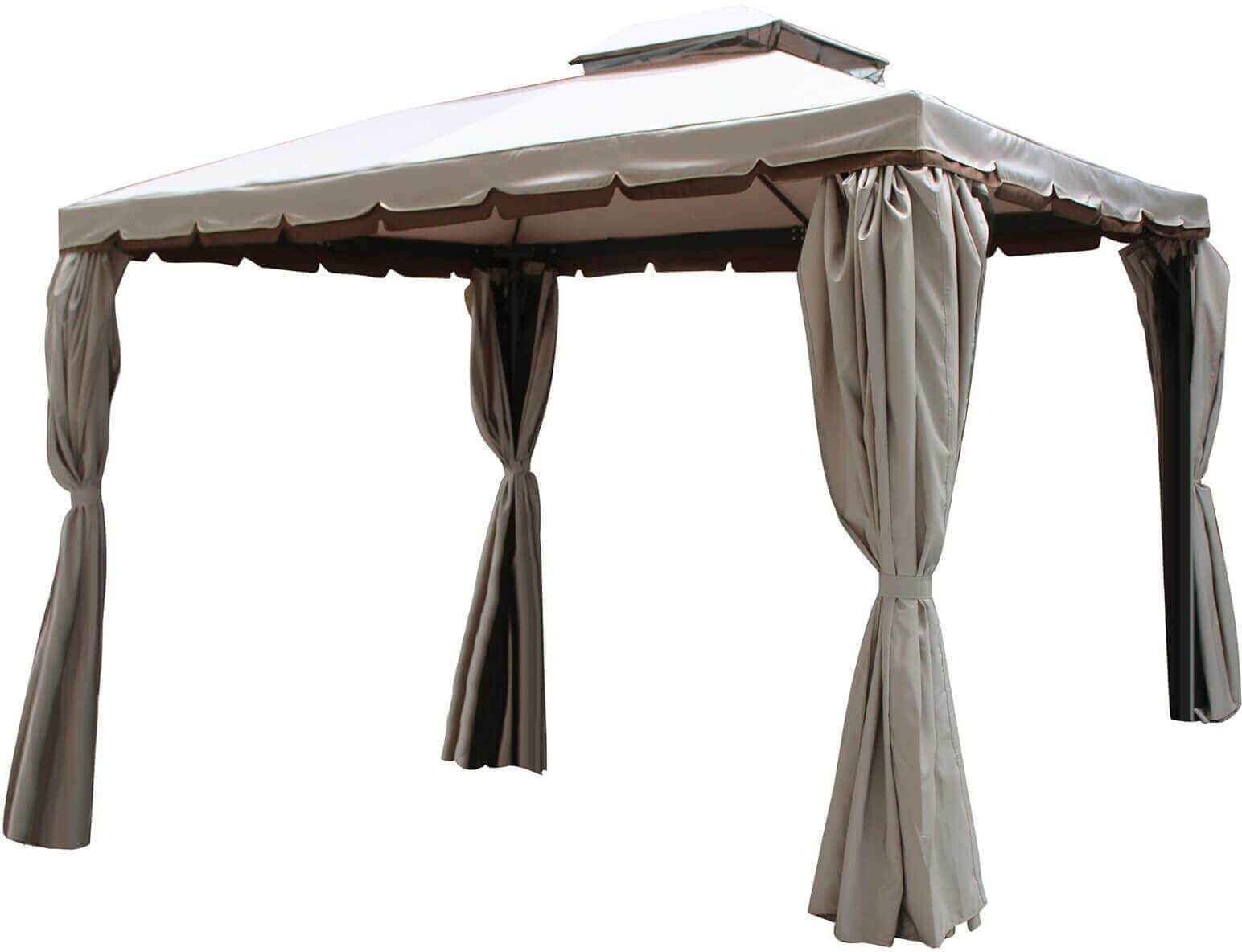 Milani Home Gazebo 3x3 In Alluminio Robusto Con Telo Impermeabile E Zanzariere Laterali Per Nero 300 x 265 x 300 cm