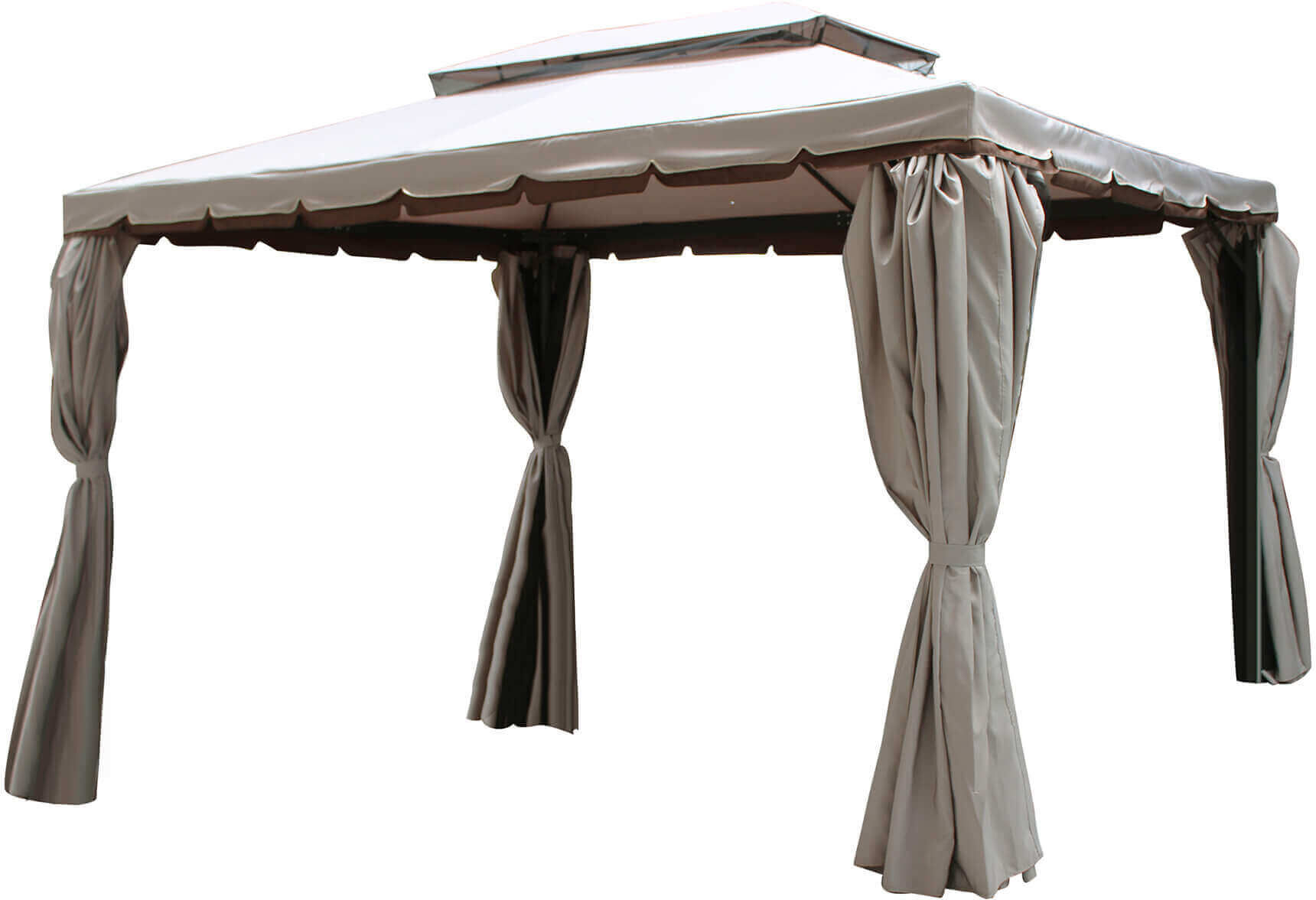 Milani Home Gazebo 3x4 In Alluminio Robusto Con Telo Impermeabile E Zanzariere Laterali Per Nero 300 x 265 x 400 cm