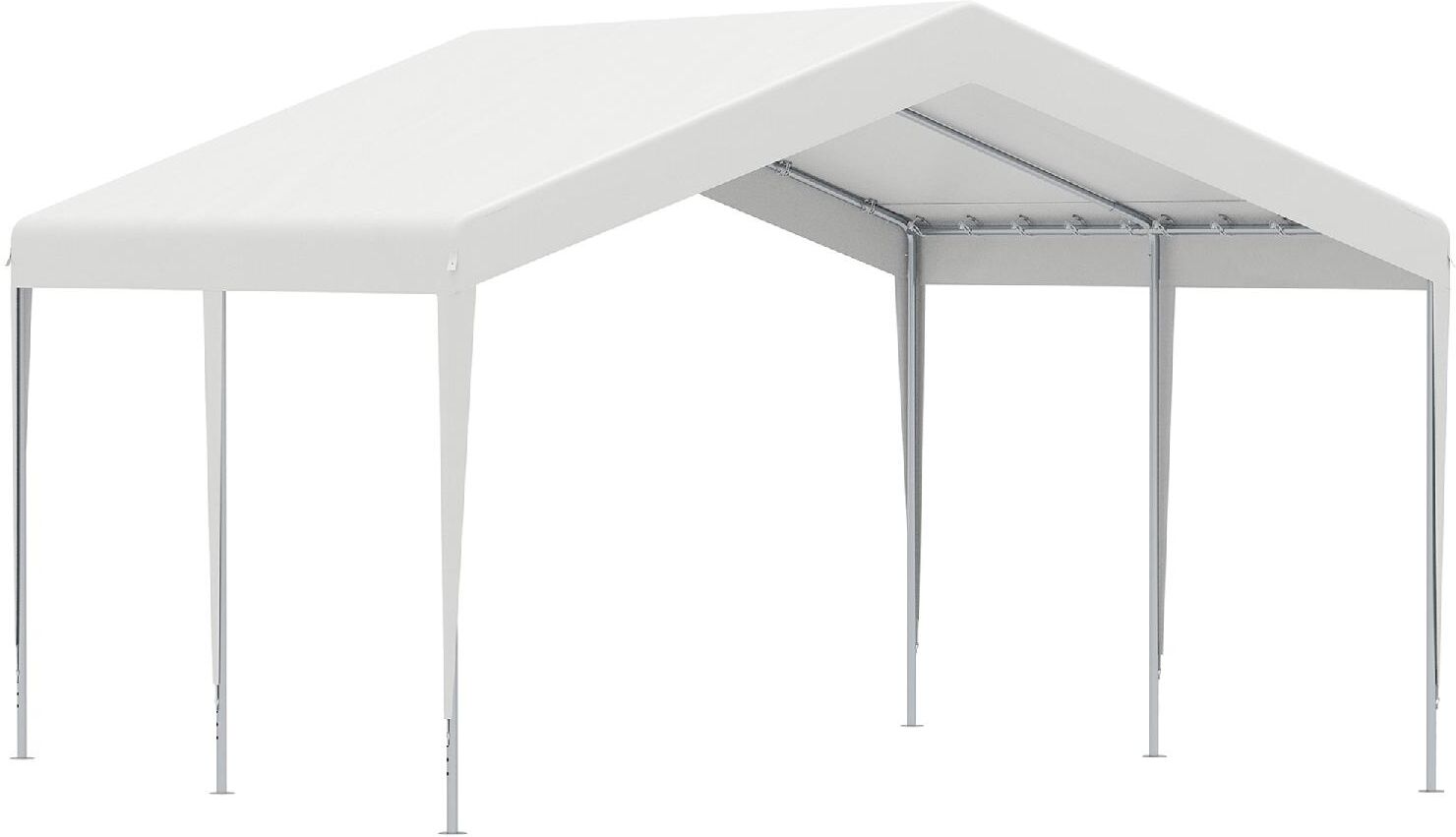 dechome 29584c gazebo giardino 4x4 mt per auto con tettoia anti uv pioggia e vento colore bianco - 29584c