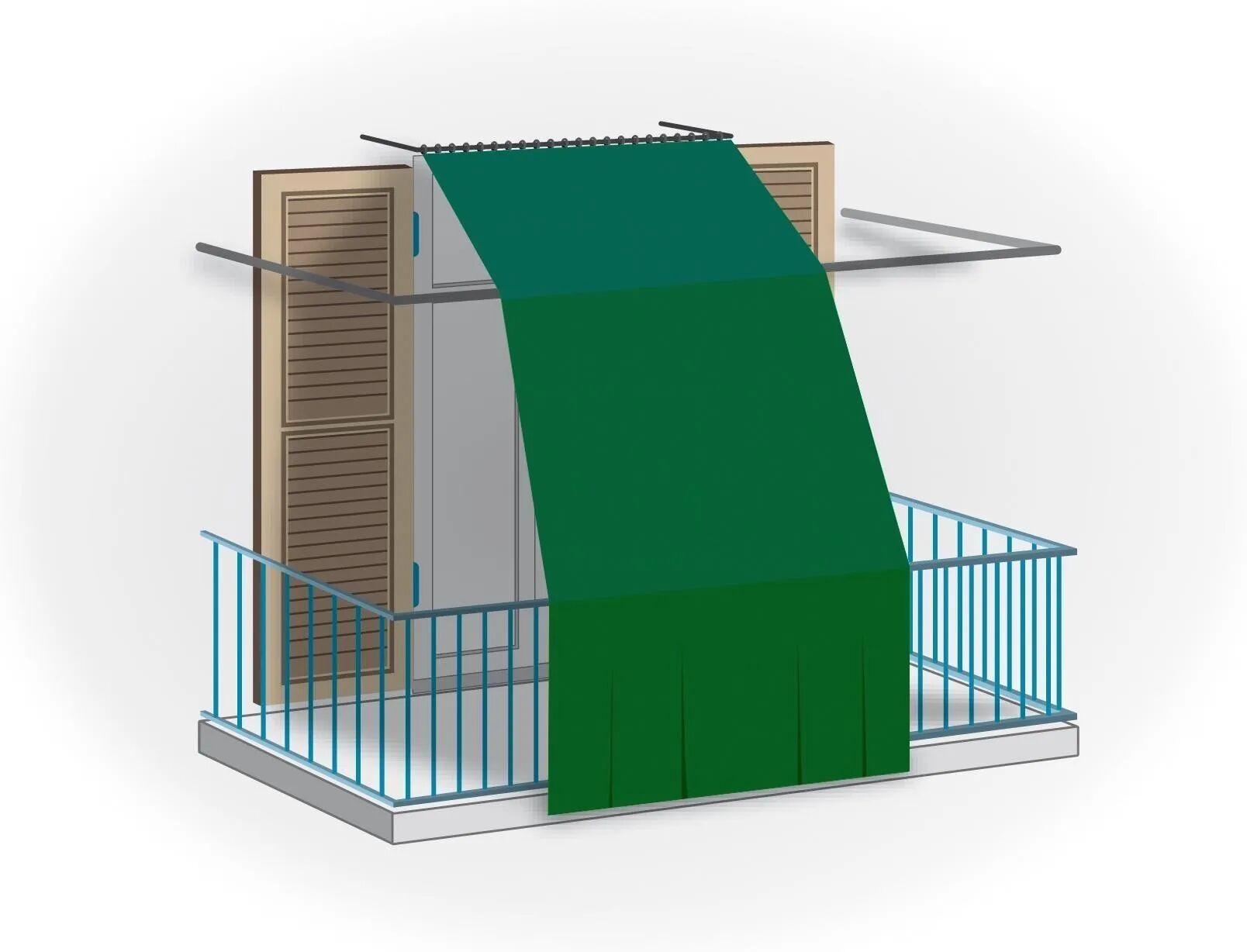 Tecnomat TENDA DA BALCONE 300x140 cm  VERDE CON ANELLI